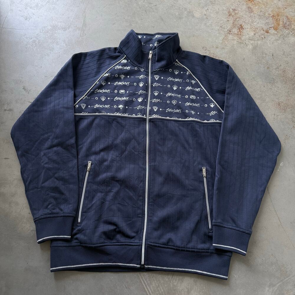 Vintage Y2K Ecko Unltd. Hip-Hop Streetwear Monogram Zip Up Track Jacket Size L